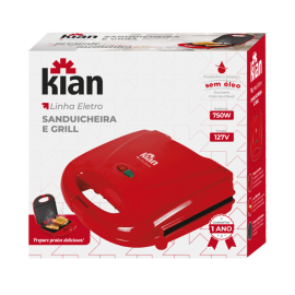 Imagem sobre Sanduicheira Grill Kian (Vermelha)